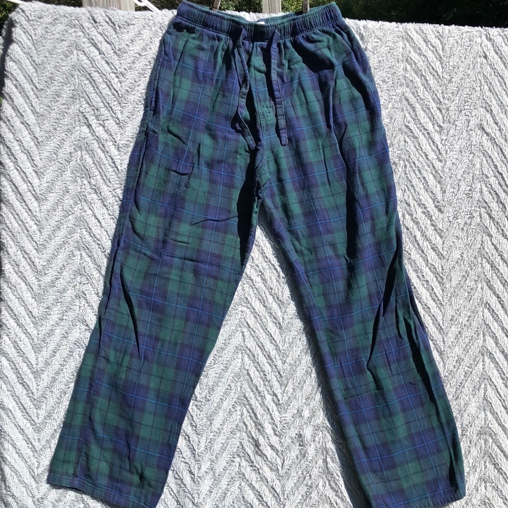 Blue/green plaid boys pajamas